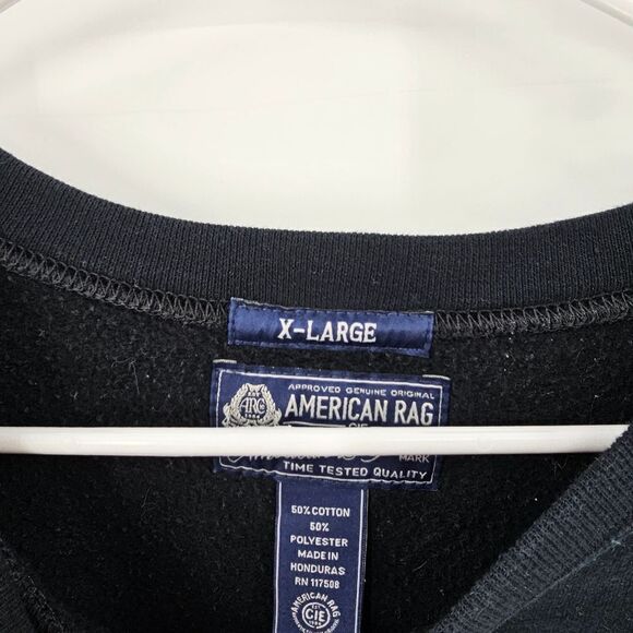 American rag xl christmas sweater sweatshirt black reindeer ugly - Picture 3 of 3